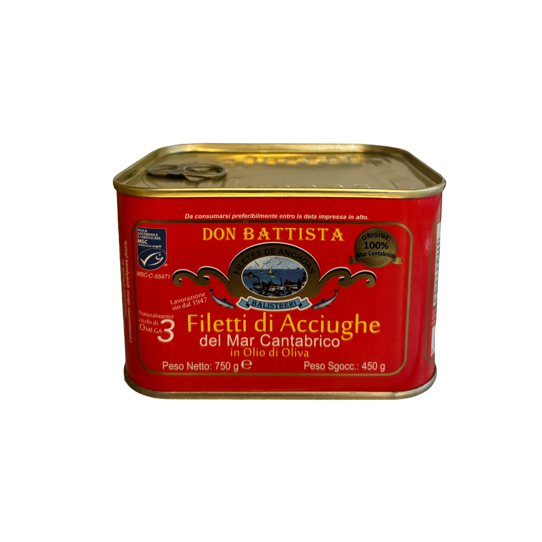 Acciughe del Mar Cantabrico in olio di oliva Don Battista 750g